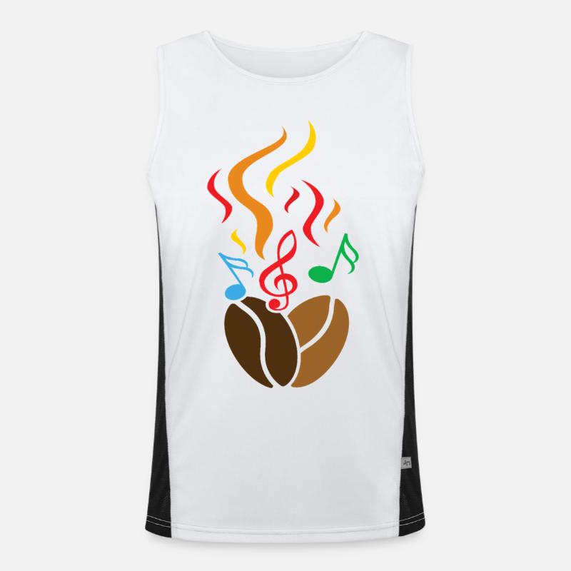 Kaffeebohnen mit Noten Funktionelles Kontrast-Tank Top für Männer 