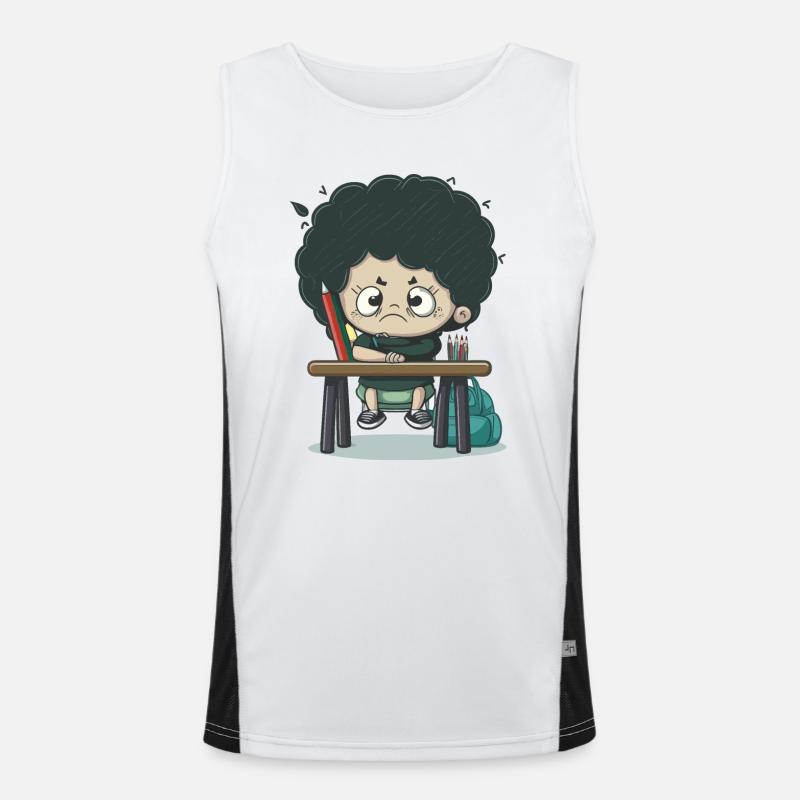 Terrified Schoolchild Men's Functional Contrast Tank Top 