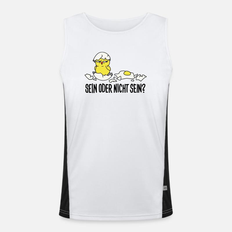 sein oder nicht sein - Funktionelles Kontrast-Tank Top für Männer  - Weiß/Schwarz