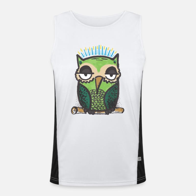 Eule Funktionelles Kontrast-Tank Top für Männer 