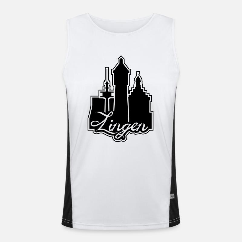 Lingener Emblem Funktionelles Kontrast-Tank Top für Männer 