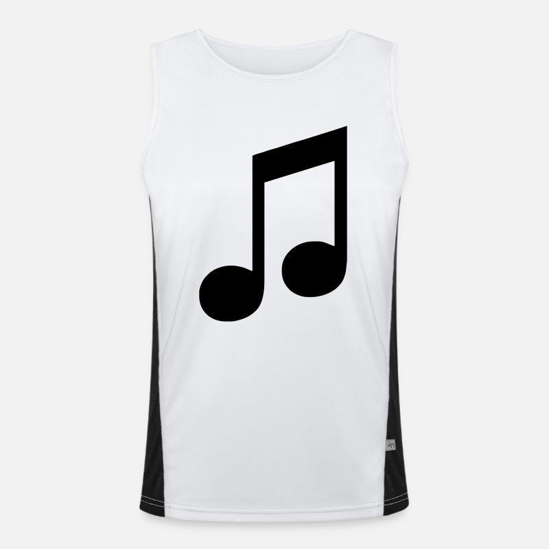 note - Men's Functional Contrast Tank Top  - white/black