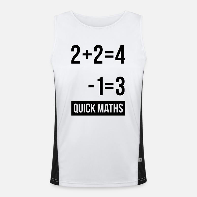 Mans Not Hot Shirt, 2+2 is 4 Quick Maths Funktionelles Kontrast-Tank Top für Männer 