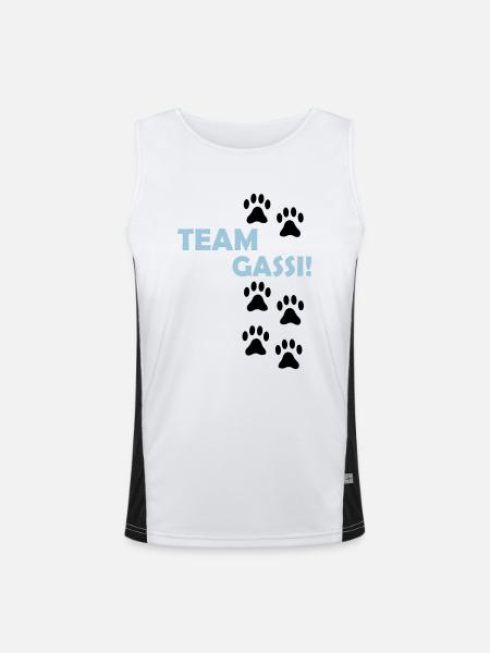 (team_gassi_02) - Funktionelles Kontrast-Tank Top für Männer  - Weiß/Schwarz