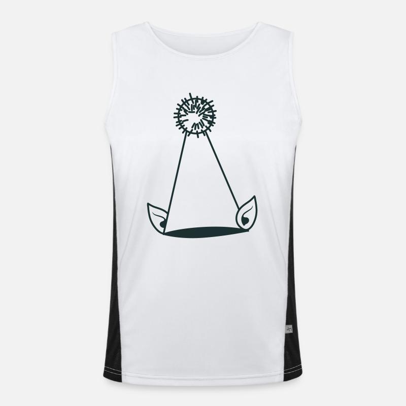 Elf hat with ears and pom pom - Men's Functional Contrast Tank Top  - white/black
