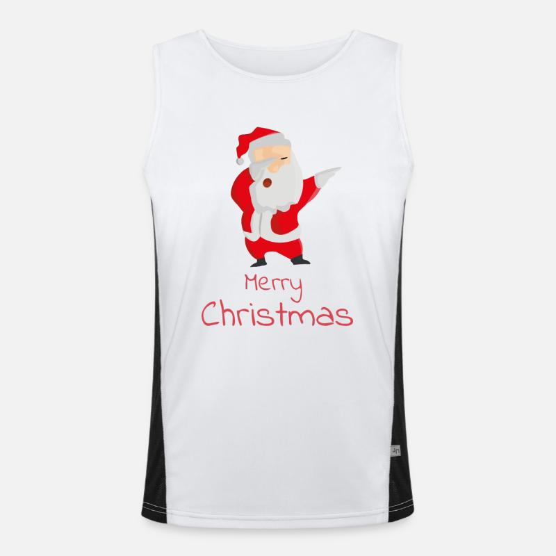Verrückter Weihnachtsmann Funktionelles Kontrast-Tank Top für Männer 