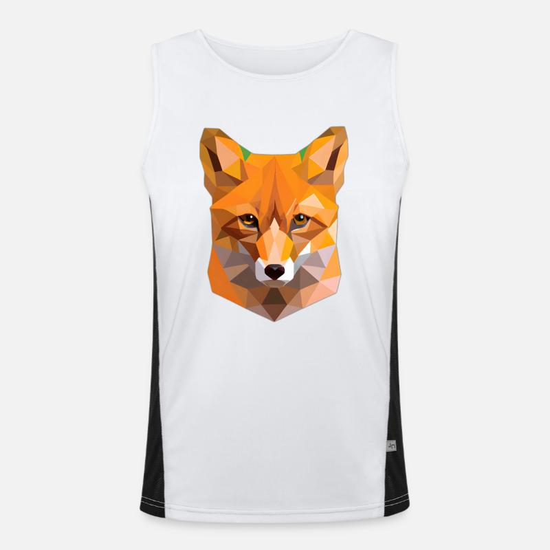 Abstrakter Polygon Fuchs Funktionelles Kontrast-Tank Top für Männer 