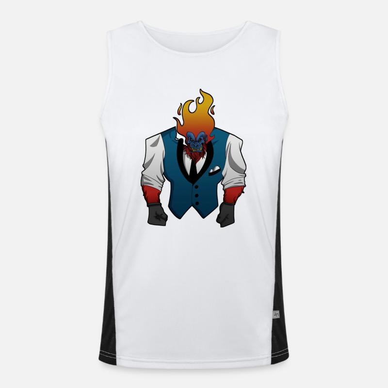 Flammender Gorilla Funktionelles Kontrast-Tank Top für Männer 