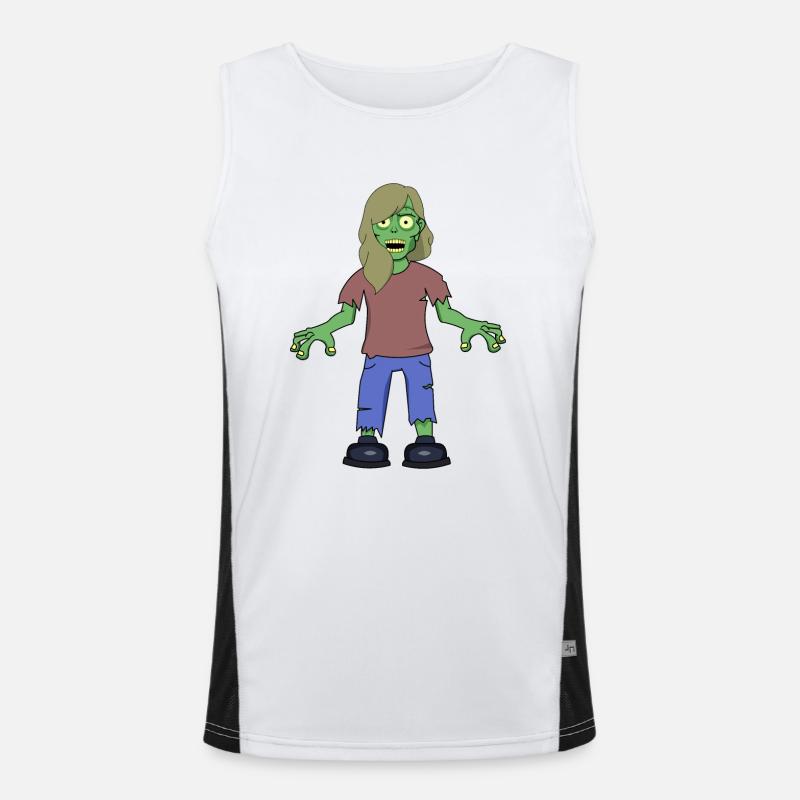 Zombie Mädchen Funktionelles Kontrast-Tank Top für Männer 