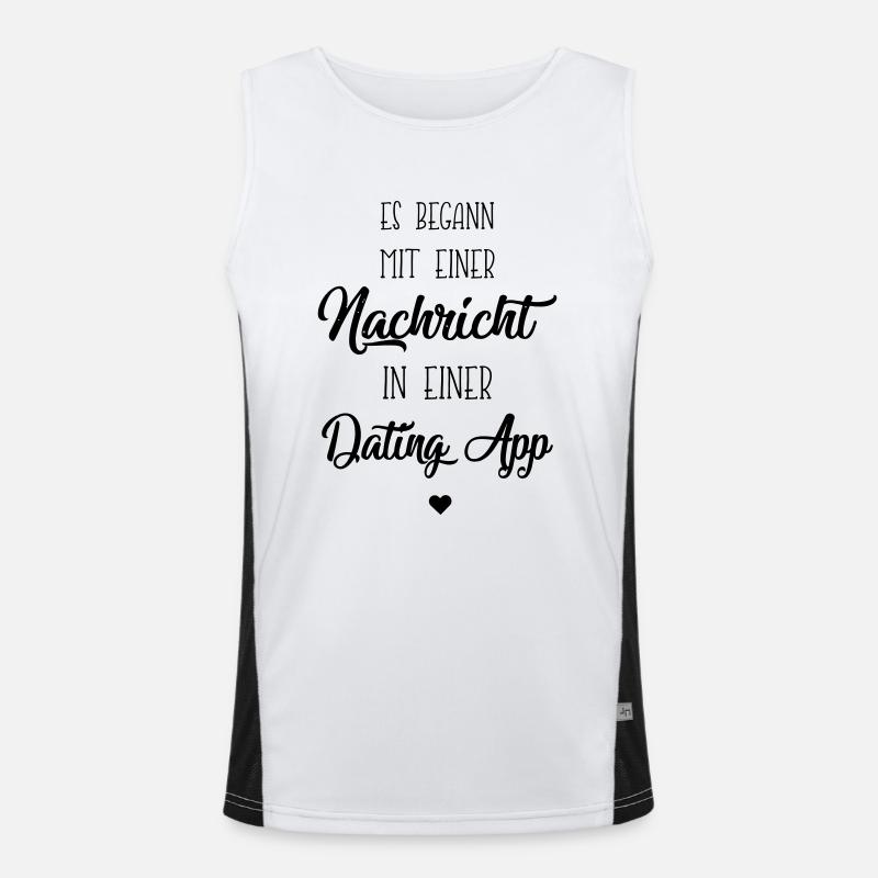 alles begann in einer dating app Funktionelles Kontrast-Tank Top für Männer 