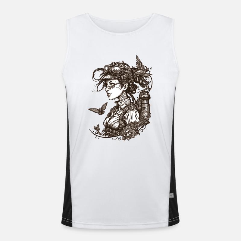 Beauté Steampunk avec toutes sortes de techniques rétro Débardeur respirant contrasté Homme 