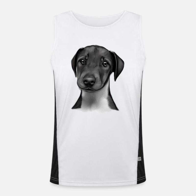 Dobermann Dobermannwelpe Hund Dobermanntrainer Funktionelles Kontrast-Tank Top für Männer 
