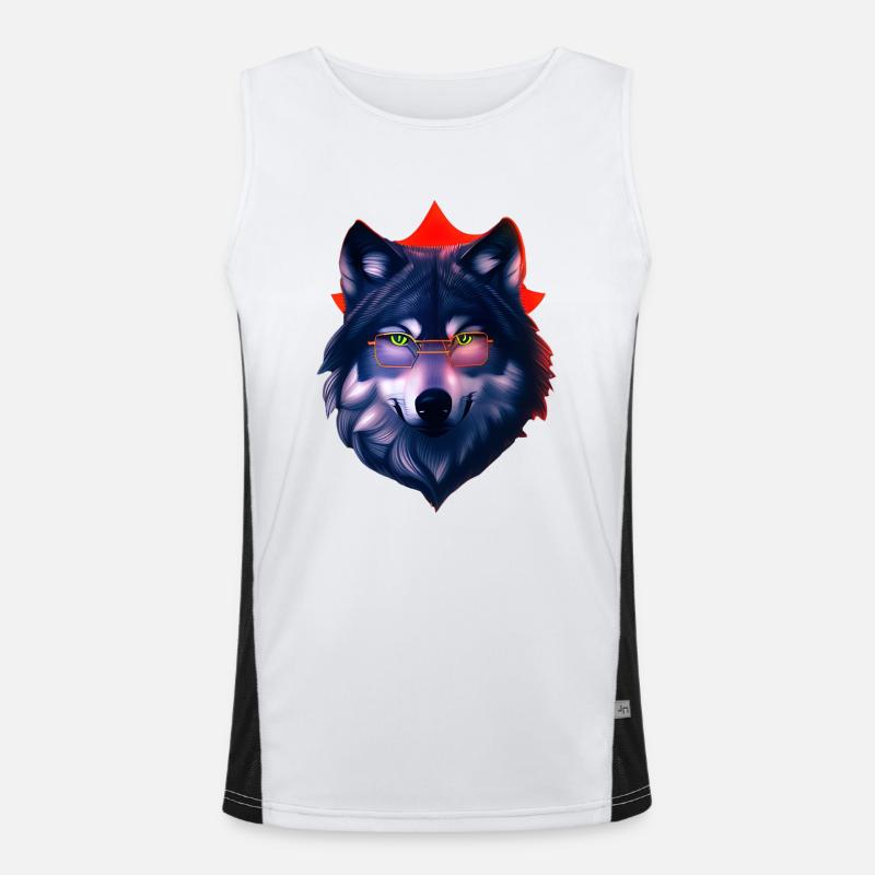Wolf Funktionelles Kontrast-Tank Top für Männer 