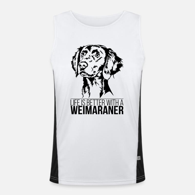 Weimaraner life is better Hunde Hund Wilsigns Funktionelles Kontrast-Tank Top für Männer 