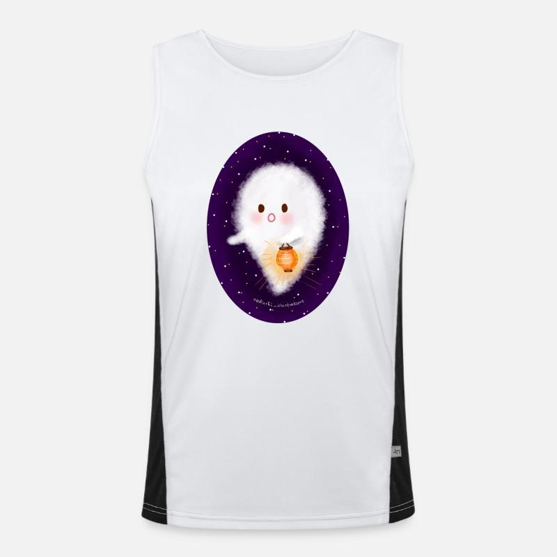 Ghost with lantern Men's Functional Contrast Tank Top 