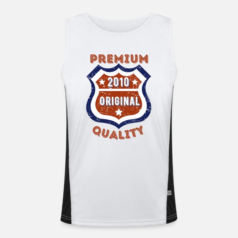 Premium Quality 2010 - Men's Functional Contrast Tank Top  - white/black