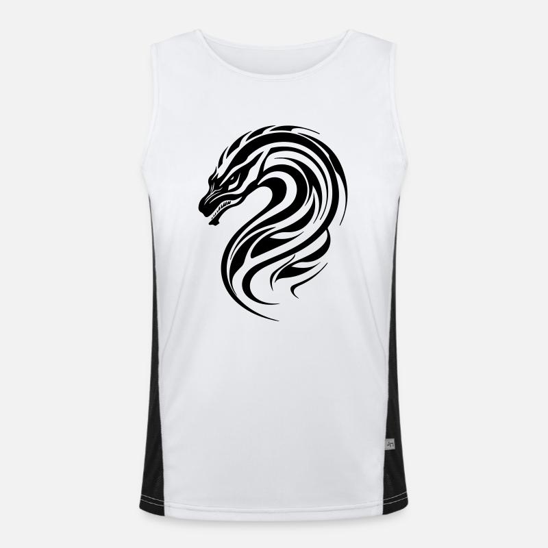 Drachenkopf Tribal Funktionelles Kontrast-Tank Top für Männer 