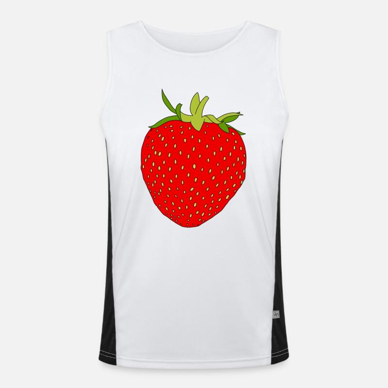 Erdbeere Funktionelles Kontrast-Tank Top für Männer 