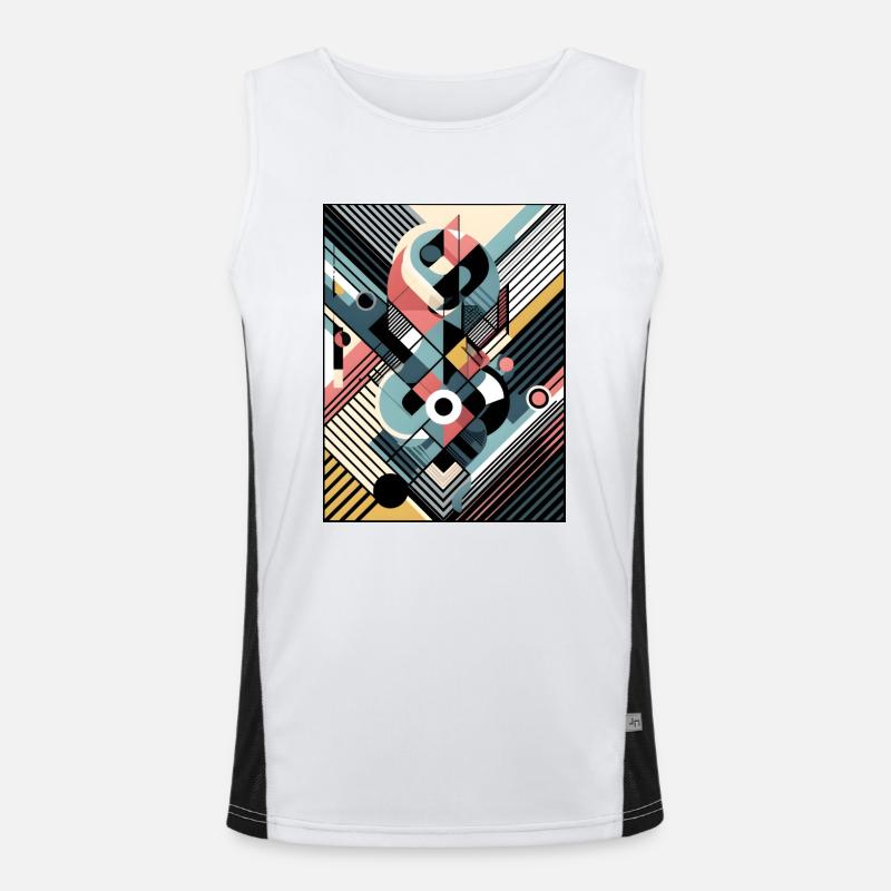 Geometric Symphony Men's Functional Contrast Tank Top 