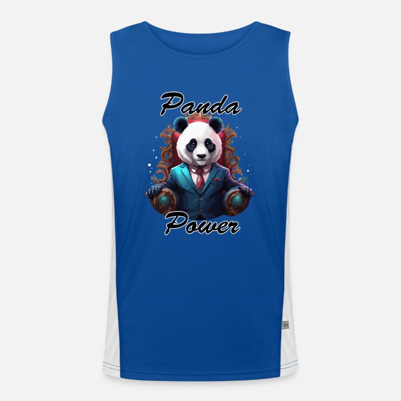 Panda / Tier / Zoo / Bambus / Wild / Kindlich Funktionelles Kontrast-Tank Top für Männer 