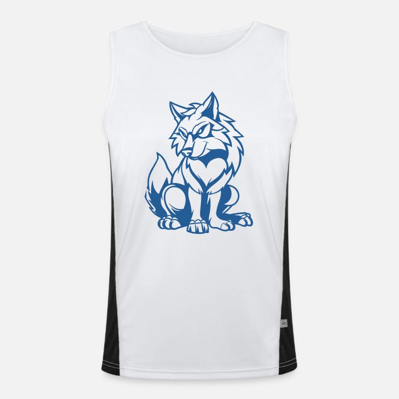 wolf comic Funktionelles Kontrast-Tank Top für Männer 