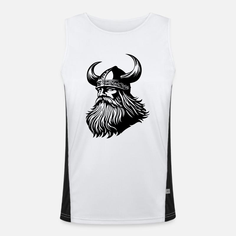 Wikinger Krieger Odin Funktionelles Kontrast-Tank Top für Männer 