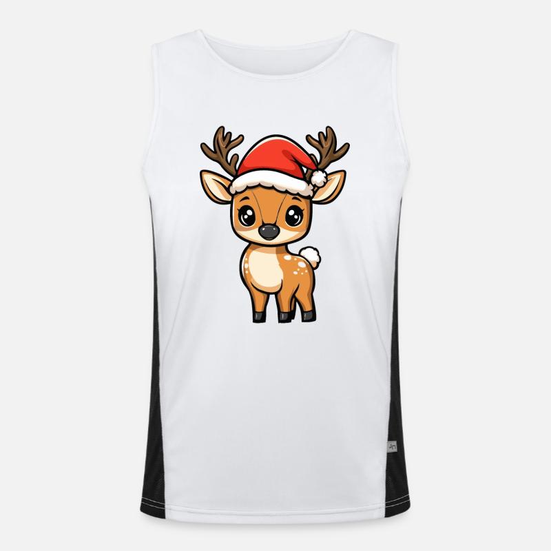 Deer Christmas Men's Functional Contrast Tank Top 