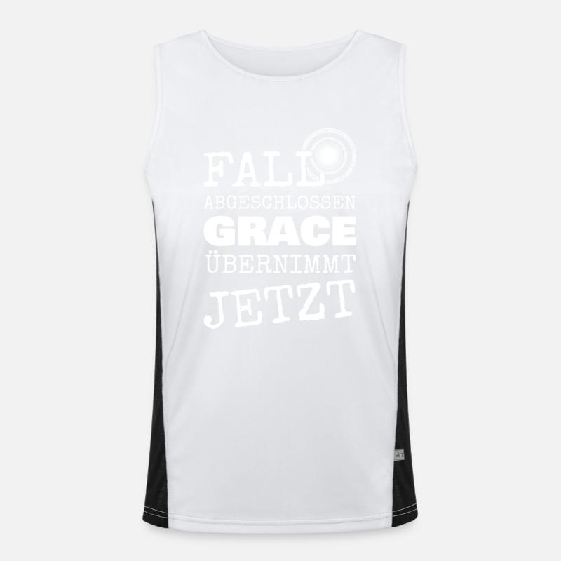 Grace as a given name - Men's Functional Contrast Tank Top  - white/black