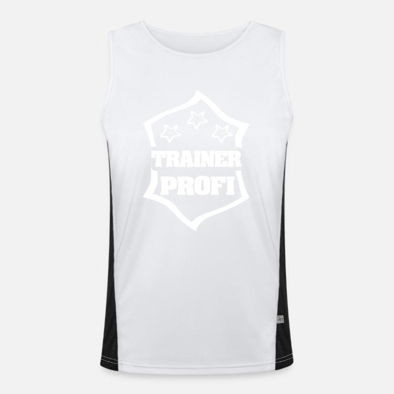 Coach as a profession - Men's Functional Contrast Tank Top  - white/black