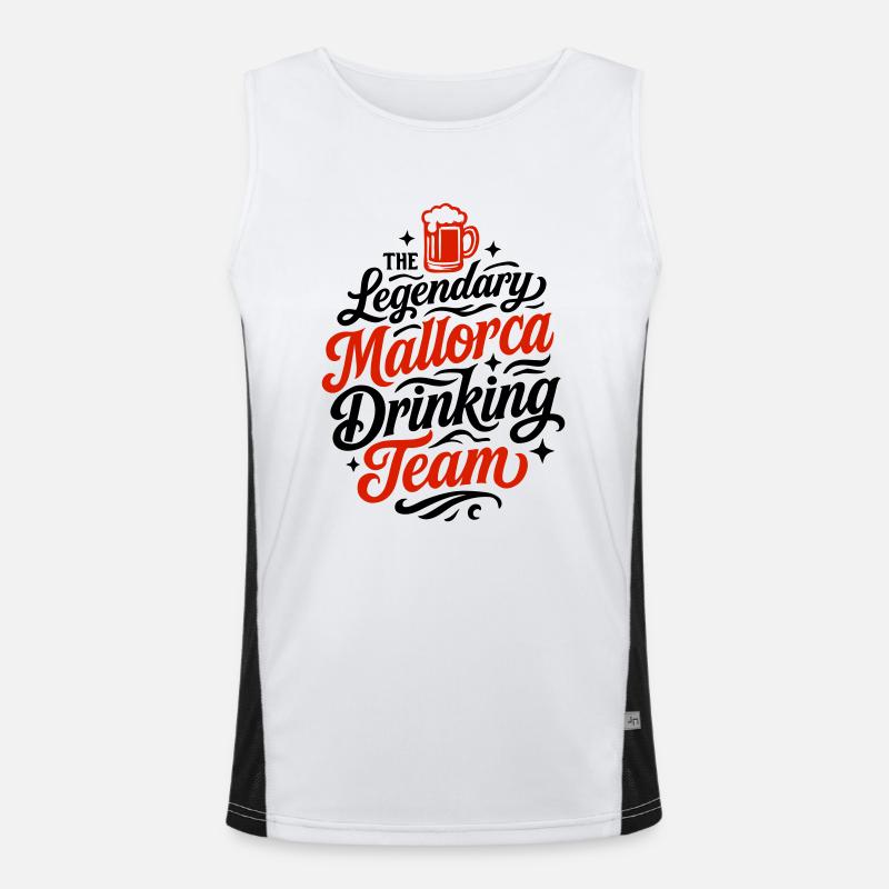 Mallorca Drinking Team - Men's Functional Contrast Tank Top  - white/black
