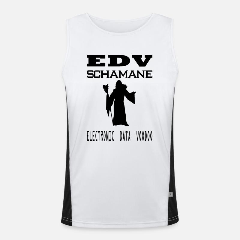 edv - schamane - electronic data voodoo Funktionelles Kontrast-Tank Top für Männer 