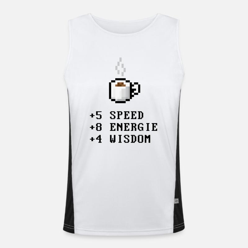 Pixel Coffee with Stats Men's Functional Contrast Tank Top 