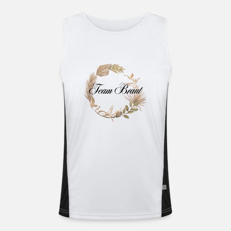 Team Braut Boho Kranz Funktionelles Kontrast-Tank Top für Männer 