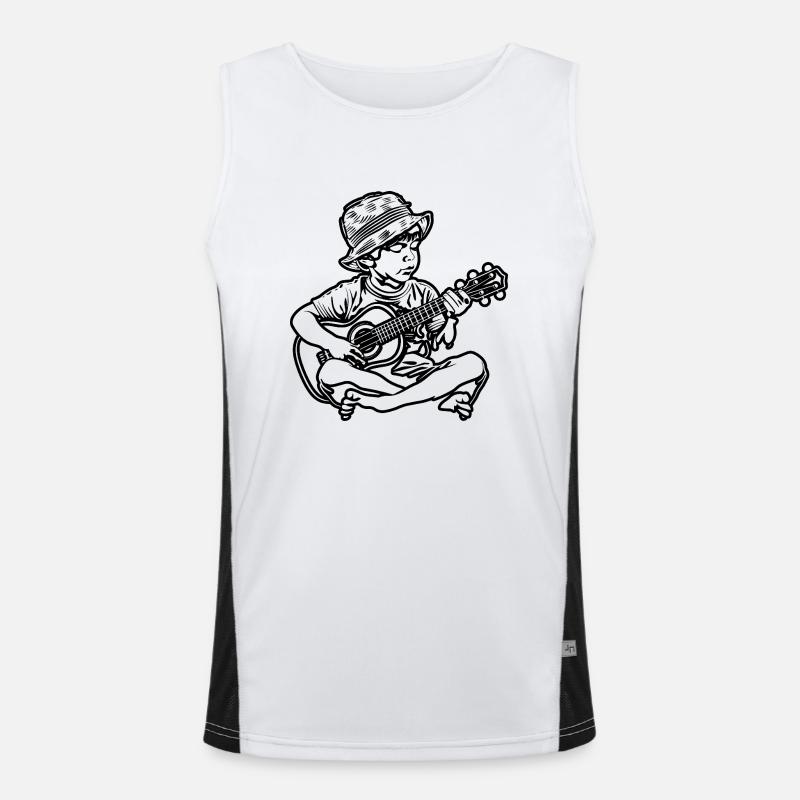 Ukulele Junge Funktionelles Kontrast-Tank Top für Männer 