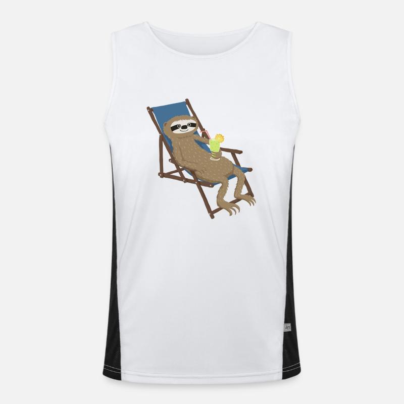 Faultier_Liegestuhl Funktionelles Kontrast-Tank Top für Männer 