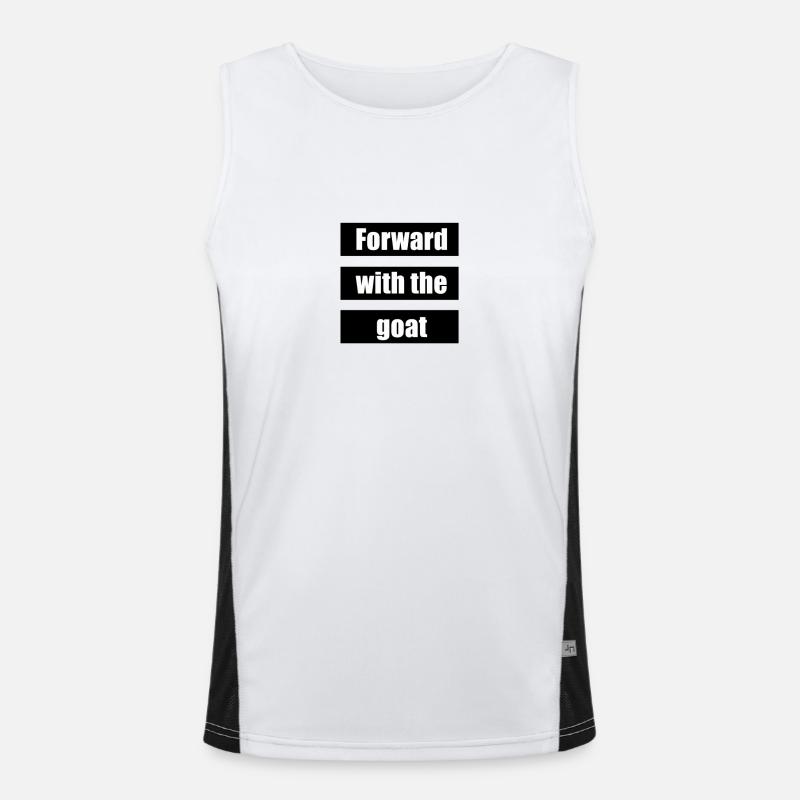 Vorwärts mit der Ziege Funktionelles Kontrast-Tank Top für Männer 