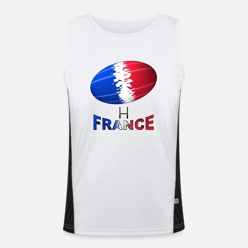 rugby - Men's Functional Contrast Tank Top  - white/black