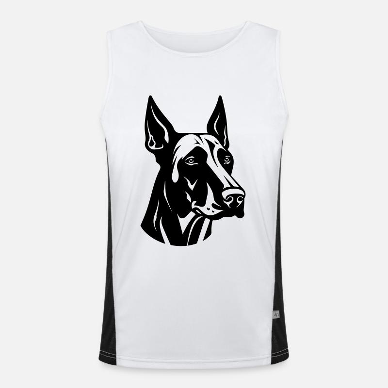 Tête de chien Doberman Débardeur respirant contrasté Homme 