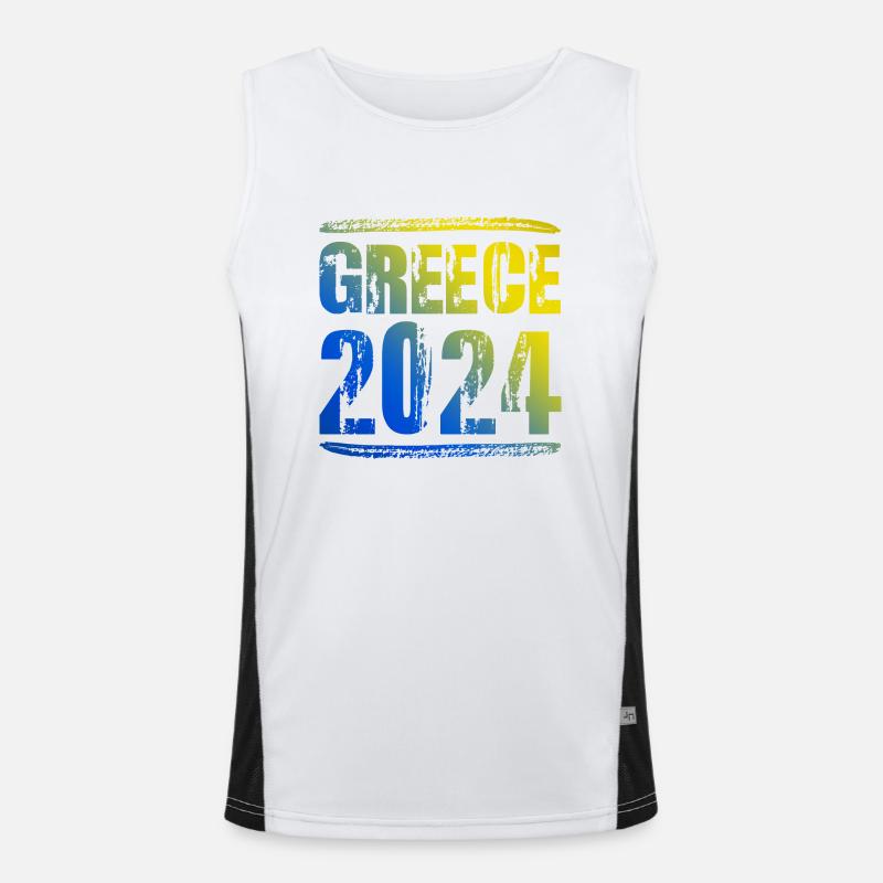 Grèce 2024 Vacances colorées Débardeur respirant contrasté Homme 