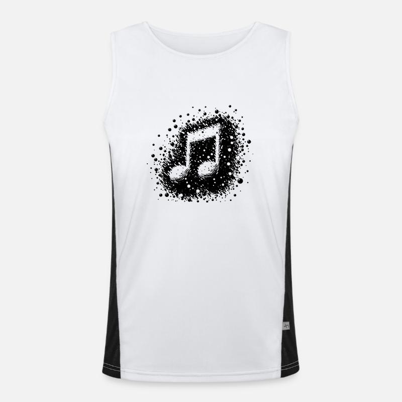 Bass music note hammers through the air Men's Functional Contrast Tank Top 