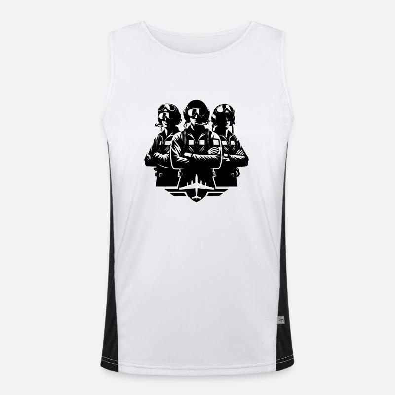 Proud pilots in flight suits Men's Functional Contrast Tank Top 
