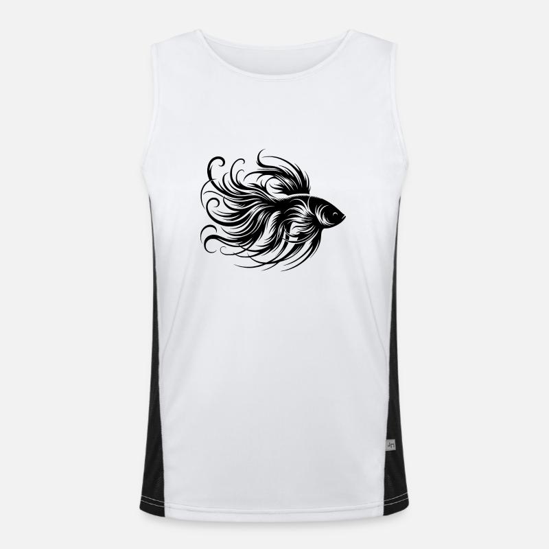 Prächtiger Kampffisch Gattung Labyrinthfisch Funktionelles Kontrast-Tank Top für Männer 