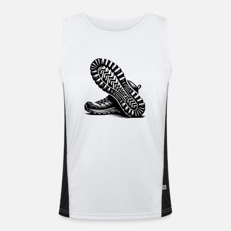 Hiking boots with deep tread - Men's Functional Contrast Tank Top  - white/black
