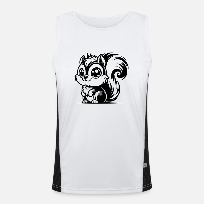 Schnuffiges Kinder Eichhörnchen Zeichnung Funktionelles Kontrast-Tank Top für Männer 