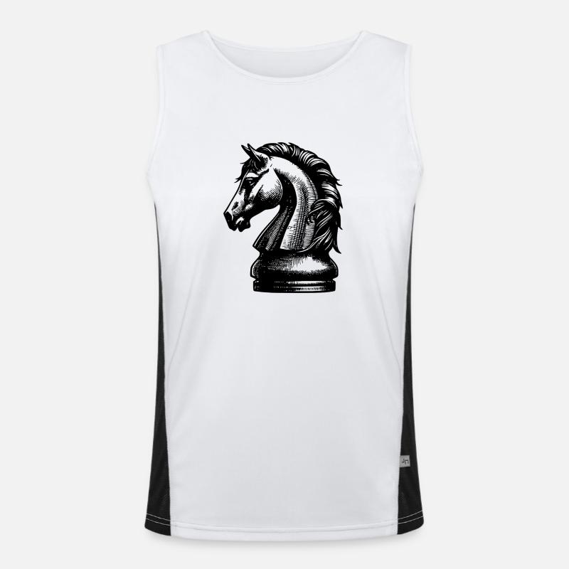 Chevalier jeu d’échecs Vintage Chess Figure cheval Débardeur respirant contrasté Homme 