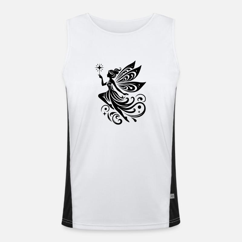 Enchanting fairy with magic wand Men's Functional Contrast Tank Top 