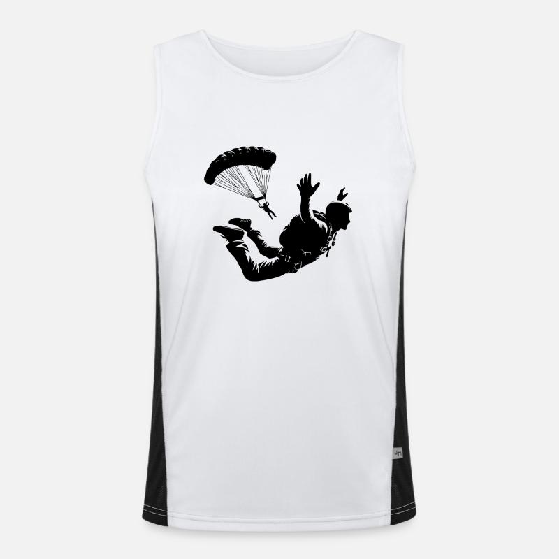 Freefall training hobby skydiver - Men's Functional Contrast Tank Top  - white/black