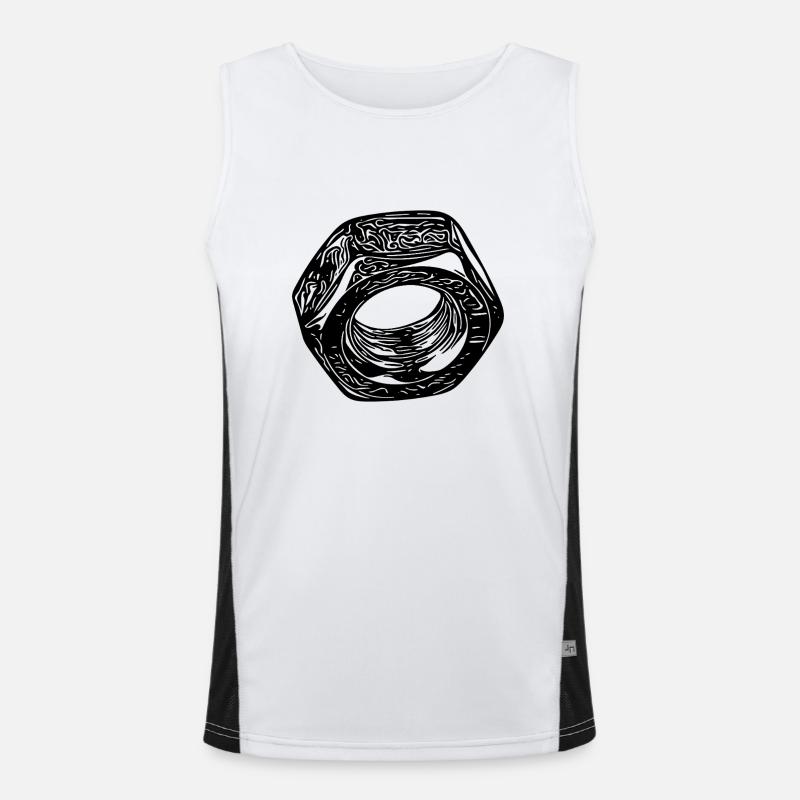 Screw nut dark vintage surface Men's Functional Contrast Tank Top 