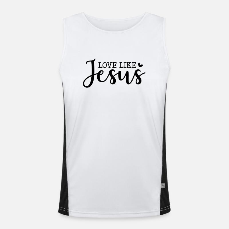 Loving like Jesus - Men's Functional Contrast Tank Top  - white/black