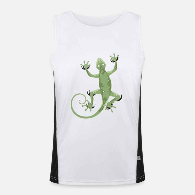3D Gecko Funktionelles Kontrast-Tank Top für Männer 